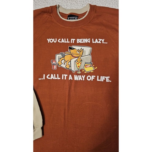 Top Heavy Boys SZ M SHIRT Orange Cat Long Sleeve Cotton Skater Y2K NWT vintage - Picture 5 of 5